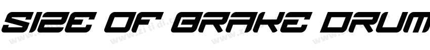 SIZE OF Brake Drum字体转换